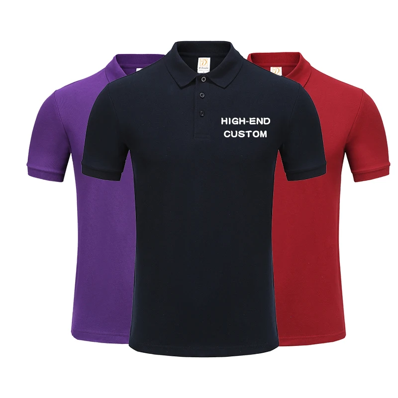 

Wholesale OEM blank T-shirt 220 grams custom printing logo design 100% cotton Multiple Colour plain mens golf polo t shirts