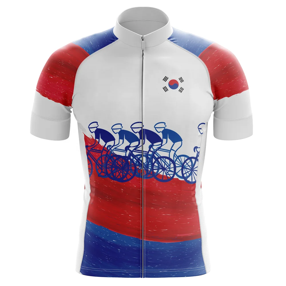 

HIRBGOD TYZ642-01 Korea cycle jersey Men's short sleeve bike jersey Comfortable cycling jersey Plus Size cycling wear, White
