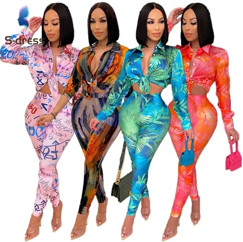 

1010913 Hot Selling Women Clothes 2021 2 Piece Set Women Two Piece Pants Set
