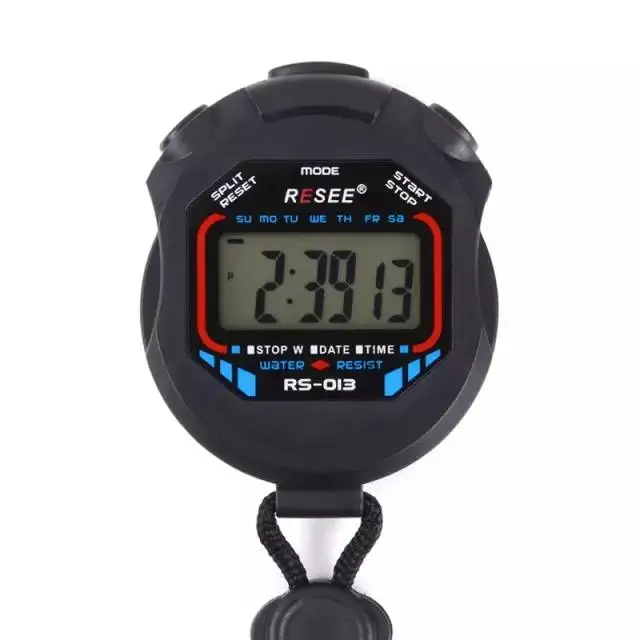 

Professional Manual Waterproof Digital Hospital Bike Sport Resistant Hand Coach Stopwatch, Black