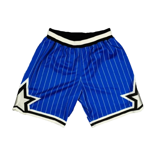 

Men Orlando Stripe Magic Blue Black Throwback Retro Vintage MN Team Basketball Shorts Sports Short Pants
