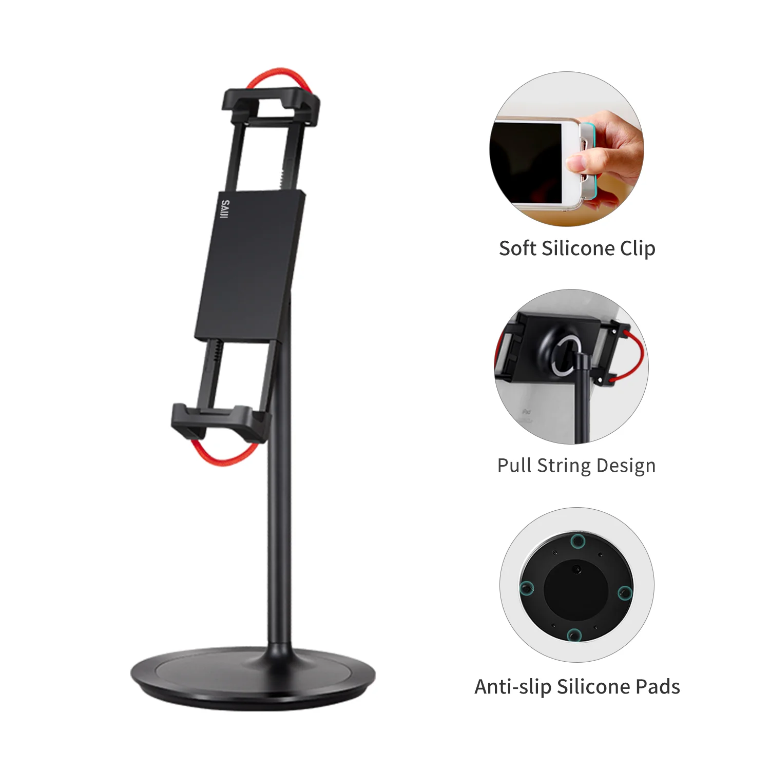 

Adjustable height lazy handy halterung fahrrad tablet and mobile monitor phone holder brackets accesorios para celulares, Silver