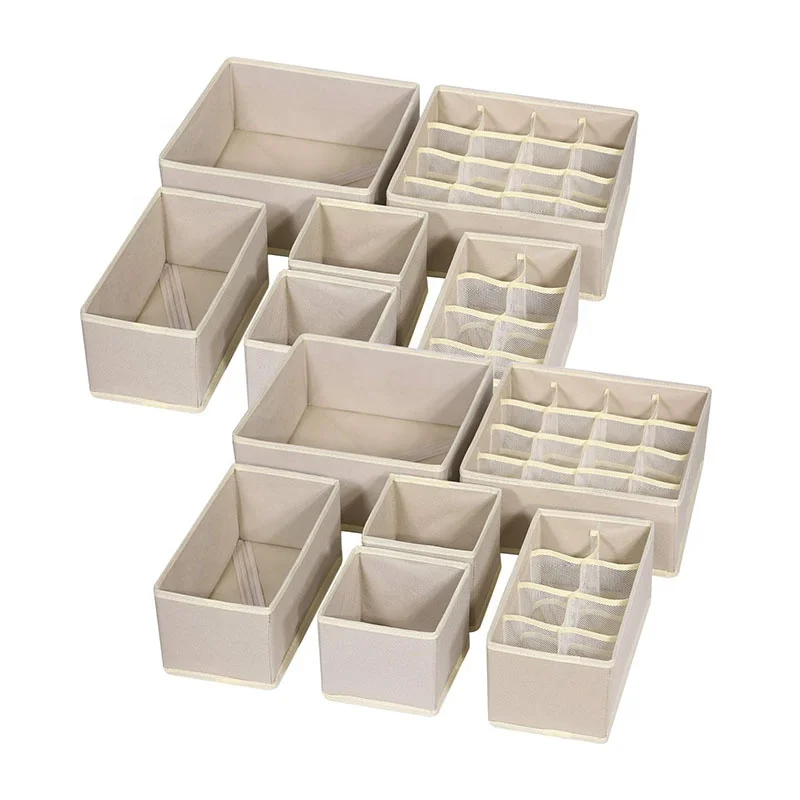 

12 pack foldable drawer organizer dividers cloth storage box,closet dresser organizer cube,fabric containers basket bins
