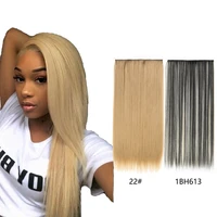 

Wholesale One Piece 5 Clips Extensions Ombre Blonde Straight Synthetic Clip In Hair Extension Long Lasting Heat Resistant Fiber