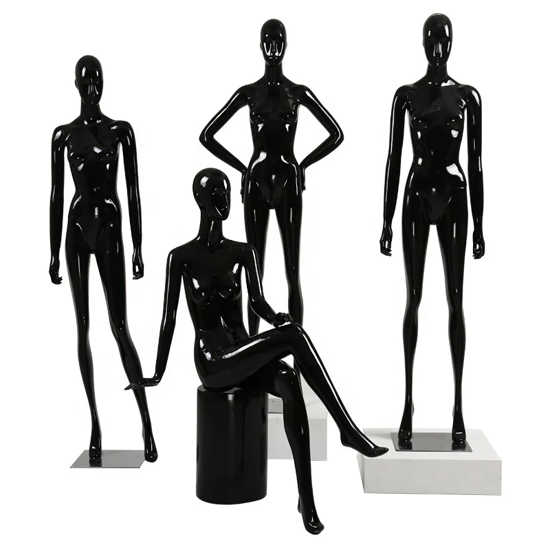 

Bright black model props women's whole body clothing store women's window display model rack mannequin wedding dress