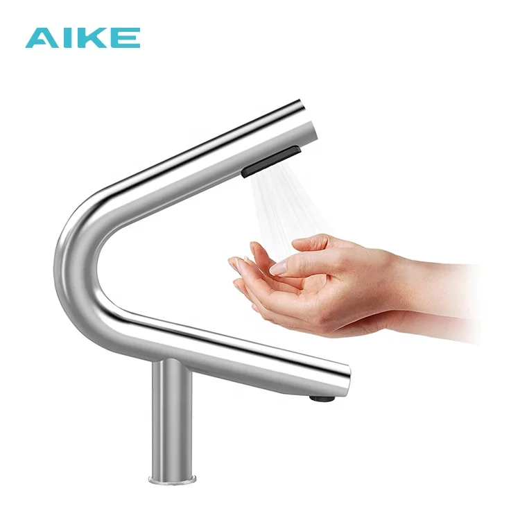 
AIKE AK7131 Stainless Steel Unique appearance 1200W toilet automatic infrared sensor air tap HEPA hand dryer for washroom 