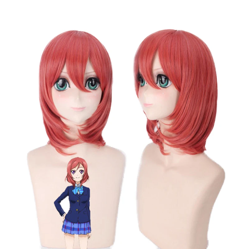 

Funtoninght hot Love Live cosplay wigs watermelon red Maki Nishikino cosplay wigs for Halloween parties, Pic showed