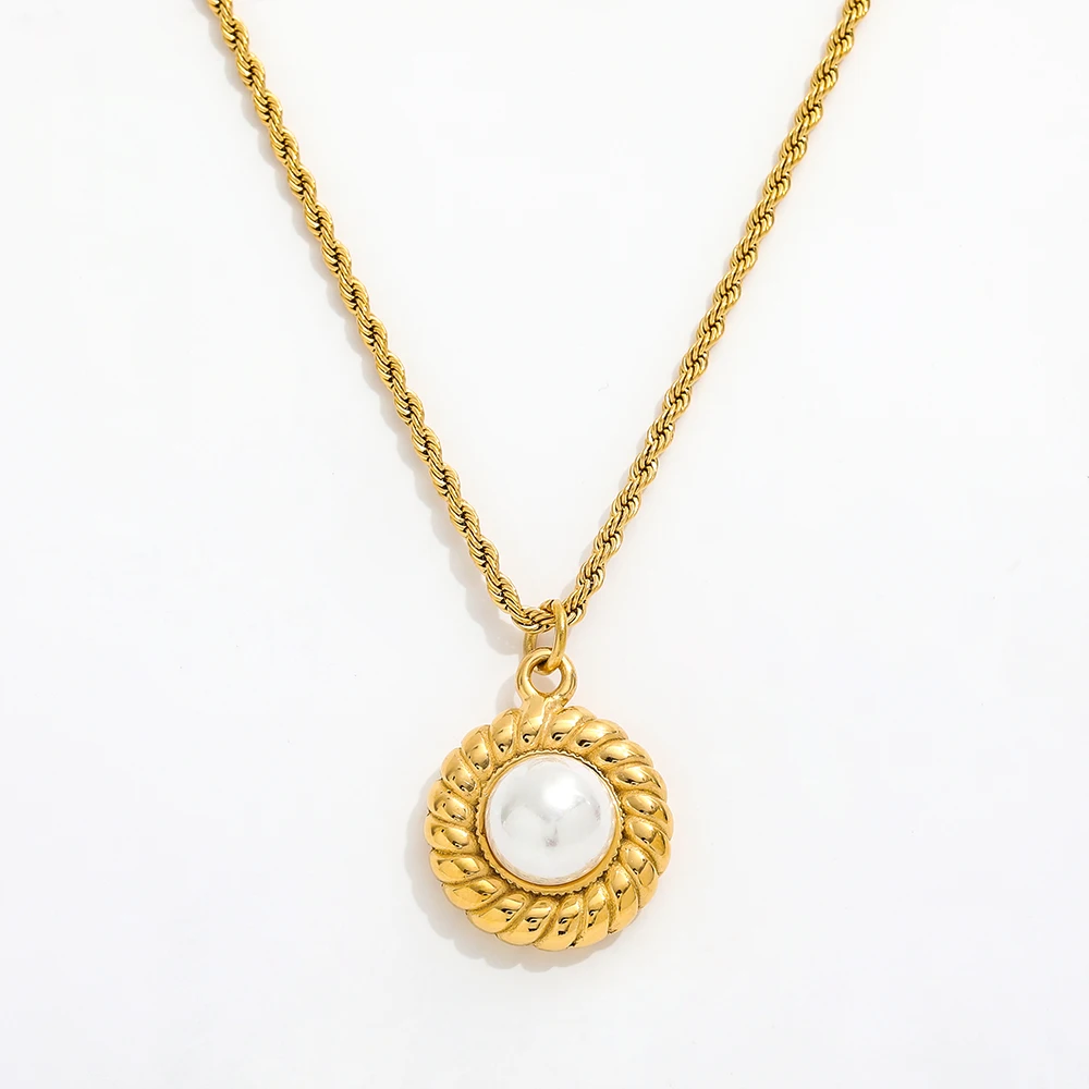 

Joolim Jewelry 18K Gold Plated Delicate Pearl Rope Chain Necklace Stainless Steel Jewelry Wholesale