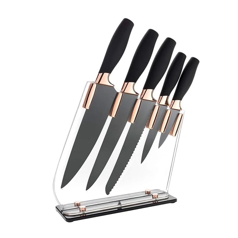 gold knife block set