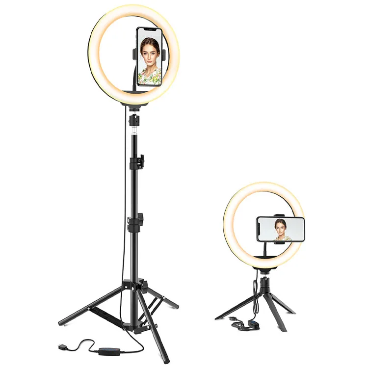 

Beauty10 inch Selfie Ring Light Led Ring Light With Tripod Stand For Live Stream Makeup Tiktok Youtube Video, 3 colors