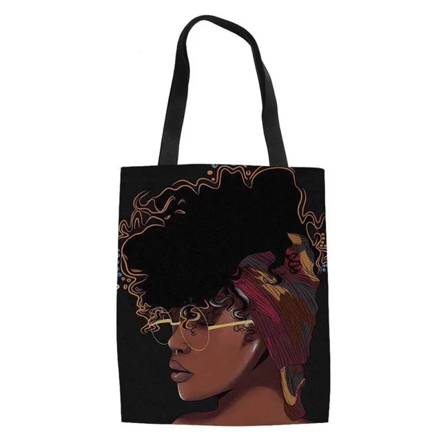 

Heavy Duty Shopping Bags Women Black Art African Girls Printing Linen Tote Bag Ladies Foldable Shopper Bag Bolsa