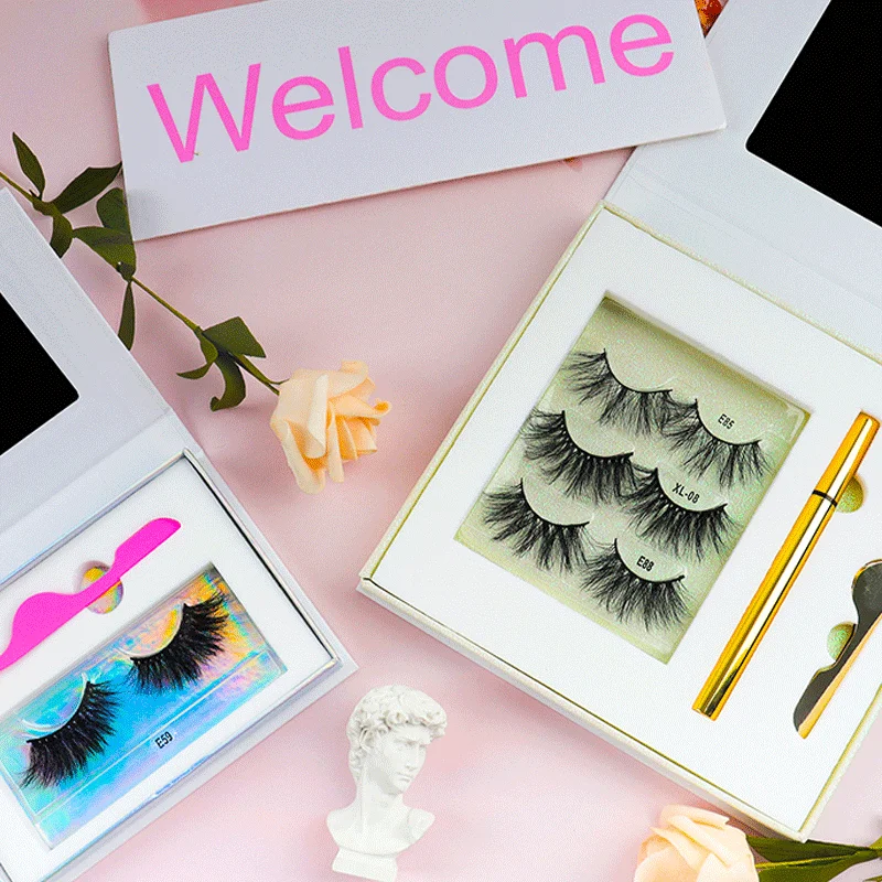 

Wispy 5mm-25mm Natural Long 3D Fluffy Mink Eyelashes Handmade Natural Eyelashes