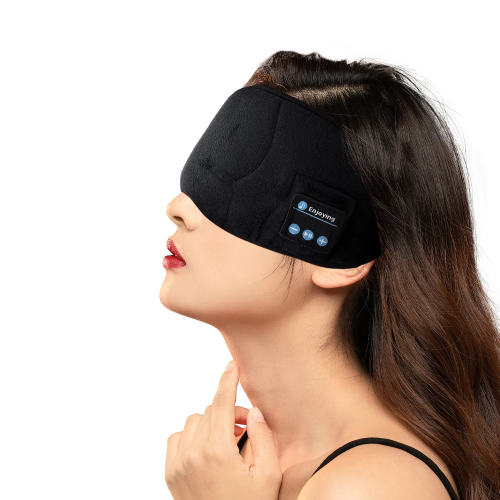 

Wireless Music Sleeping EyeMask Eyecover Rest Sleep Eye Mask with Microphone, Black