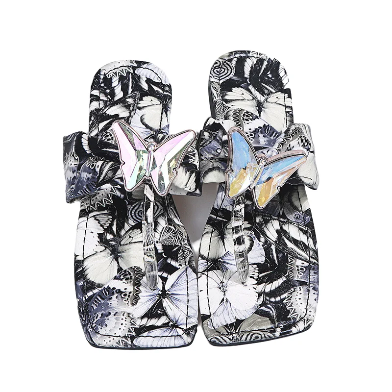 

Crystal fish mouth jelly beach sandal big flower casual ladies flat sandals