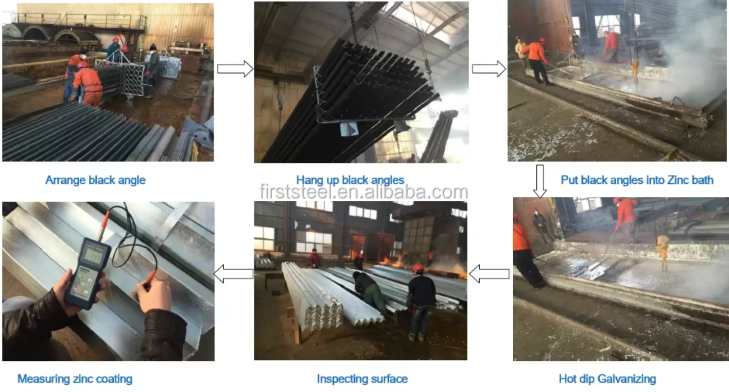 ASTM A36 Galvanized Slotted Angle 3x3x1/4 Inch with Elongated Holes