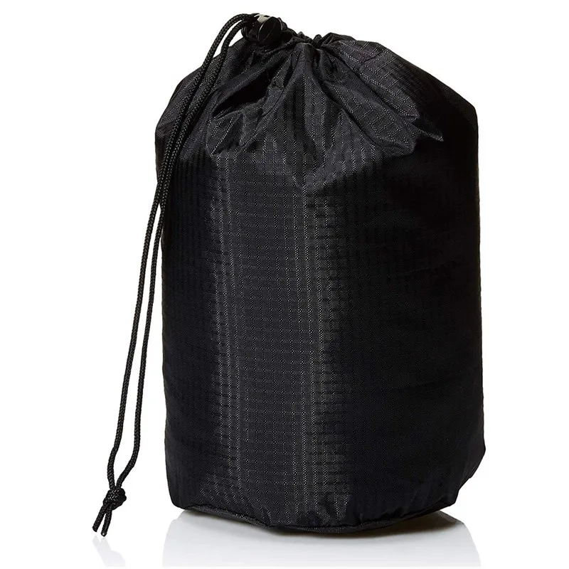 Customized Black Large Round Bottom Nylon Drawstring Bag For Packaging