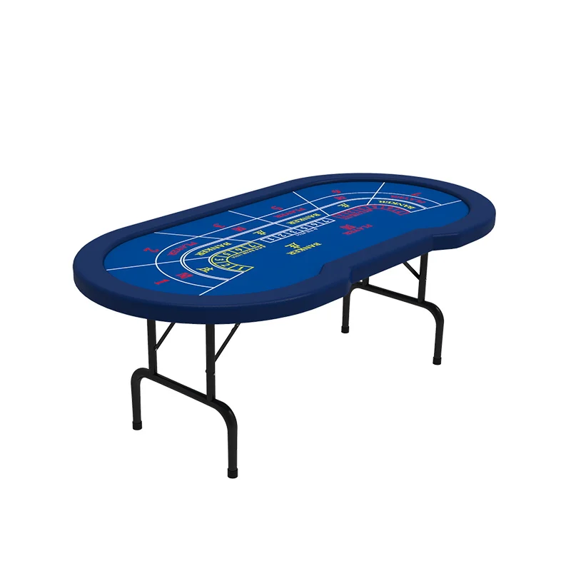 

YH 6 Person Speed Cloth Playing Surface Folding Legs Baccarat Poker Table For Casino
