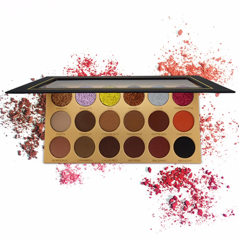 Private Label No Logo New Makeup Matte Shimmer Eye Shadow Glitter Cosmetic 18 Color Eyeshadow Palette