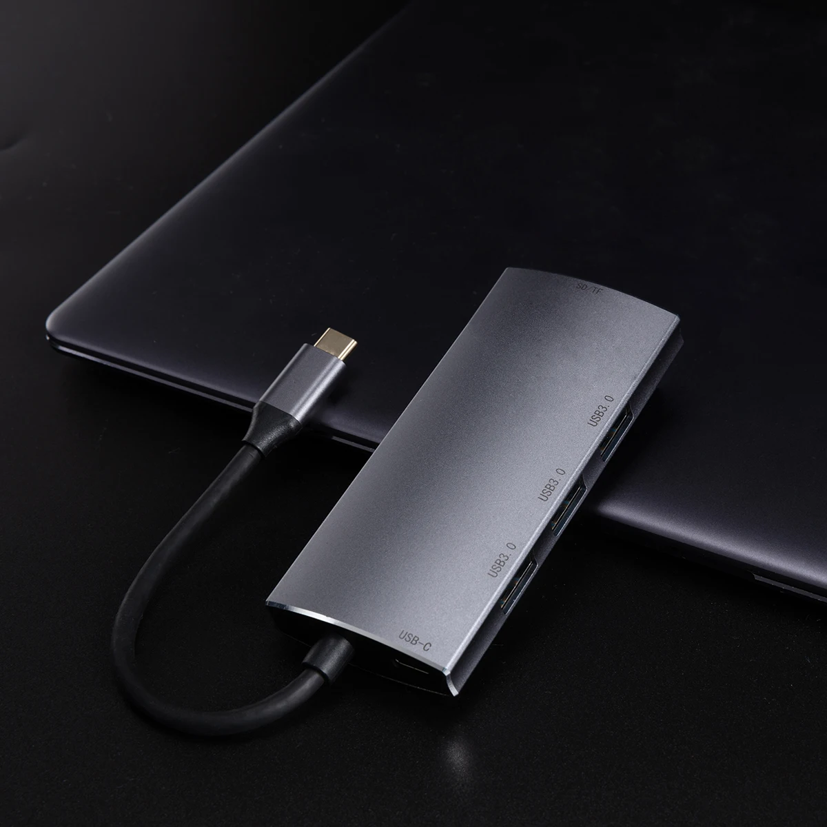 

6 in 1 USB3.0 4K HD MI VGA Ethernet Network SD TF Card USB-C Audio Type C Hub for MacBook Pro and More, Sliver