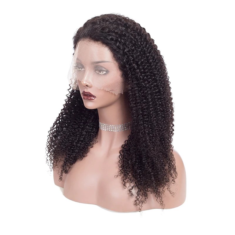 

2021 natural black 4X4 13x4 lace JC jerry curly kinky curly human hair wigs brazilian virgin hair wig HD swiss lace front wig