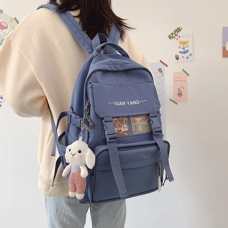 

Fashion School Water Resistant Backpack Women College Bookbag Shoulder Bag Daypack, Black,white,deep blue or customized