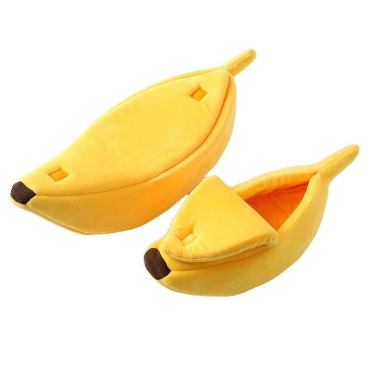 

Amazon Supplier Wholesale Banana Shaped Closed Type Warm Pet Dogs Cats Bed House