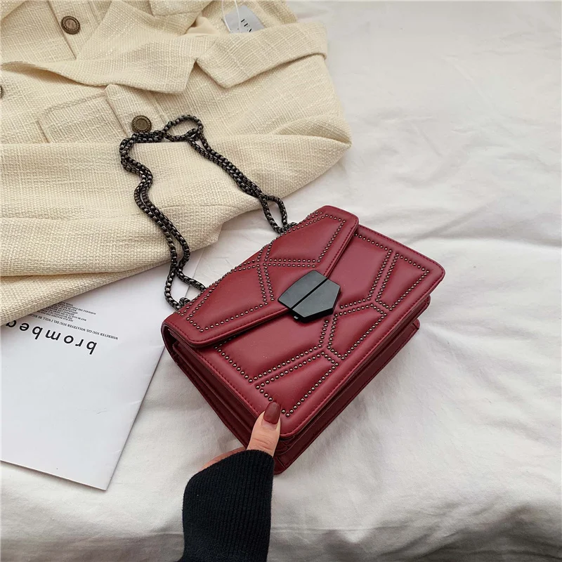 

Scrub Leather Crossbody Bags For Women 2021 Small Luxury Quality Shoulder Simple Bag Female Travel Chain Handbags and Purses