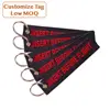 Embroidery Woven Logo Fabric key chain luggage tag labels jet tag