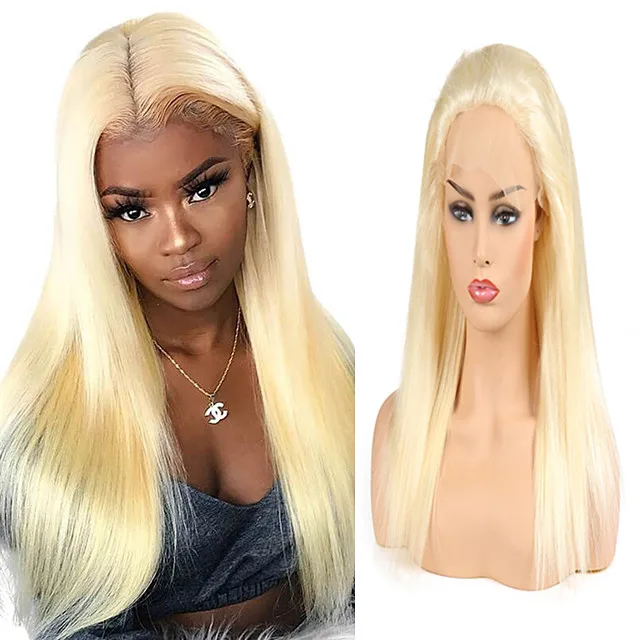 

Hot hairstyles brazilian 613 Blonde color long hair silky straight wave lace front wig, swiss lace front wig with baby hair