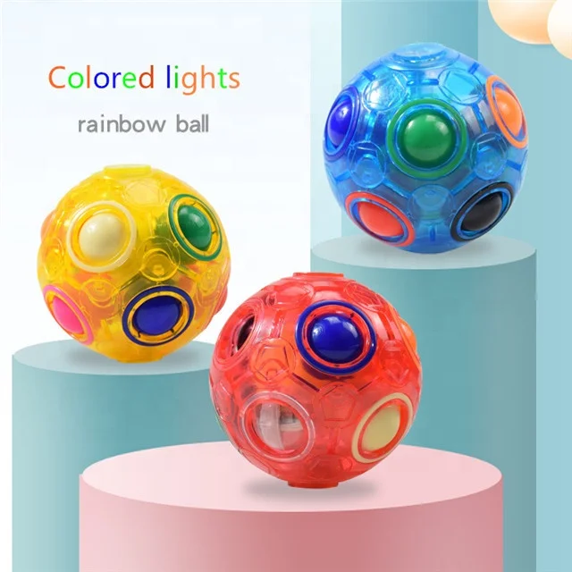 

FREE SHIPPING 2021 Newstyle Gleamy Rainbow Balls Sensory Stress Relief Toys Fidget Toys