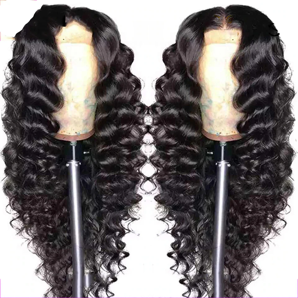 

Hot Sale Malaysian Loose Deep Wave 13x4 Lace Front Human Hair Wigs For Black Women & 360 Lace Frontal Wig T Part Wig