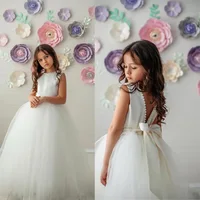 

High quality custom kids wedding dresses on sale girls flower dress girl white