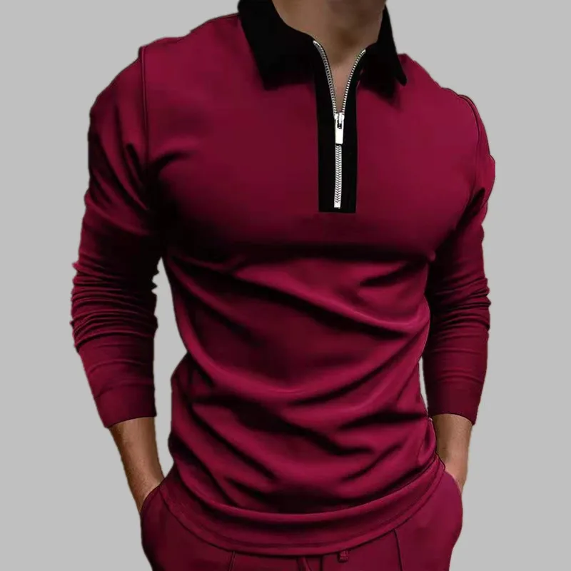 

2021 fashion style Men Autumn Stritching Men's long Sleeve Polo Business Clothes Luxury Men Tee Shirt multi colors polo-shirt