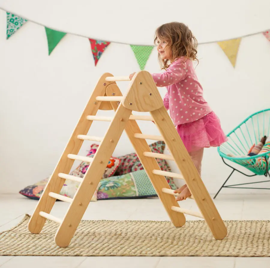 

XIHA Customized Kids Wooden Children Toys Educational Climbing Triangle For Toddlers Climbing Triangle For Toddlers, Natural or colored