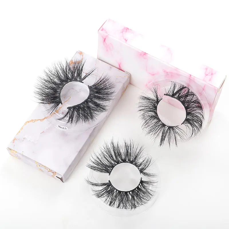 

lashes3d wholesale vendor 25mm 5d false eyelashes strip eyelash storage customized lash boxes packaging logo 6d mink eyelashes