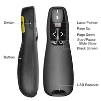 

Amazon Best sell PPT laser pointer wireless presenter pen air mouse 30M remote control red laser stylus 2.4GHz visible beam 200M