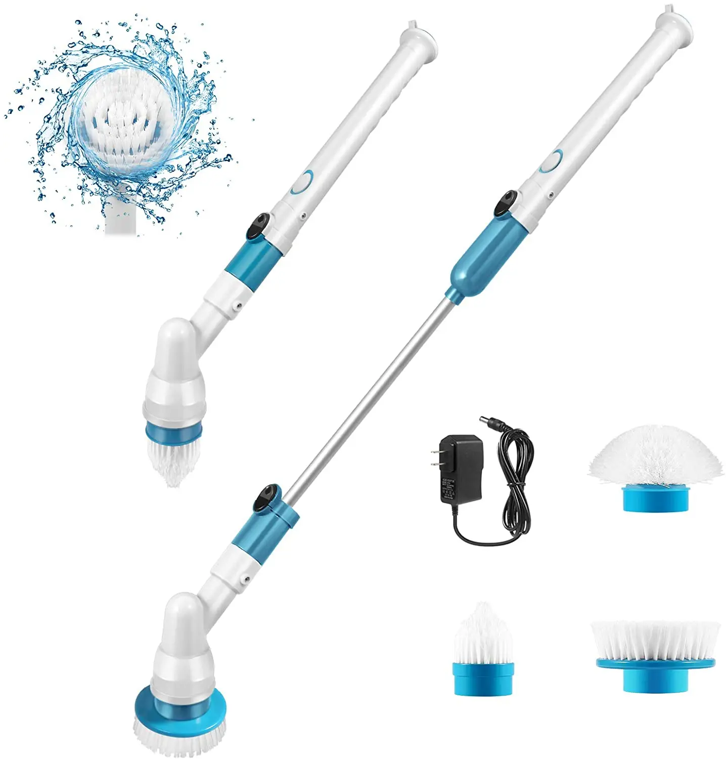 

Cheap Wireless Electric automatic bathroom Cleaning Brush spin Scrubber cordless cleaner Turbo Scrub Brush, Blue