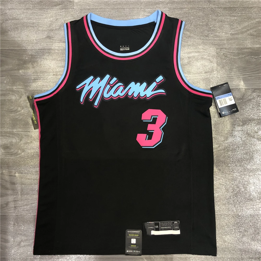 

High Quality Jimmy Butler # 22 Adebayo#13 Wade # 3 Oladipo# 4 Miami Basketball Uniform Jerseys Heat Custom Name and Number, As picture