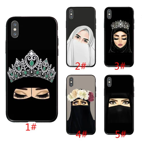 

Woman In Hijab Face Muslim Islamic Gril Eyes Silicone Cover Phone Case for iPhone 11 Pro Max