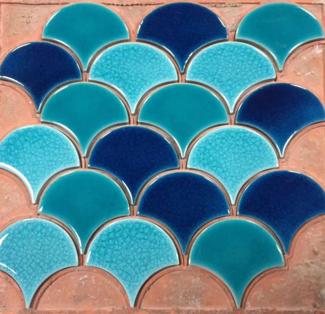 Azulejo De Cerámica De Escamas De Pescado,Mezcla De Azulejo De Baño