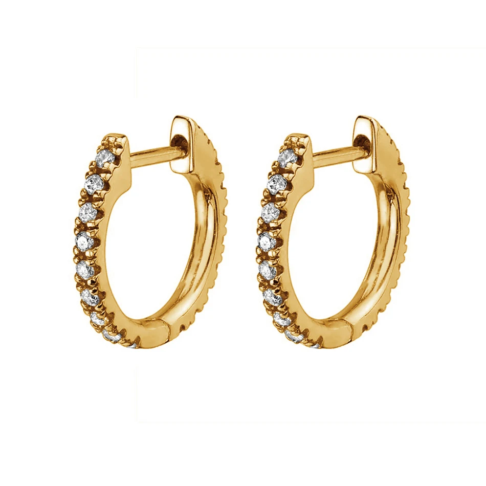 

online wholesale 925 sterling silver fashion jewellery 14k gold vermeil cubic zirconia huggie hoop earrings
