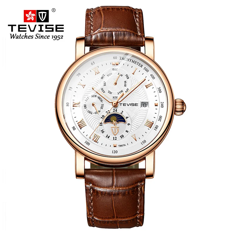 

Dropshipping Stainless Steel Auto Waterproof Movement OEM Brand Hands Wristwatches Custom Logo Wrist Mens Watch, Optional