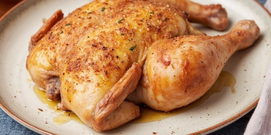Juicy brined chicken on a cutting board