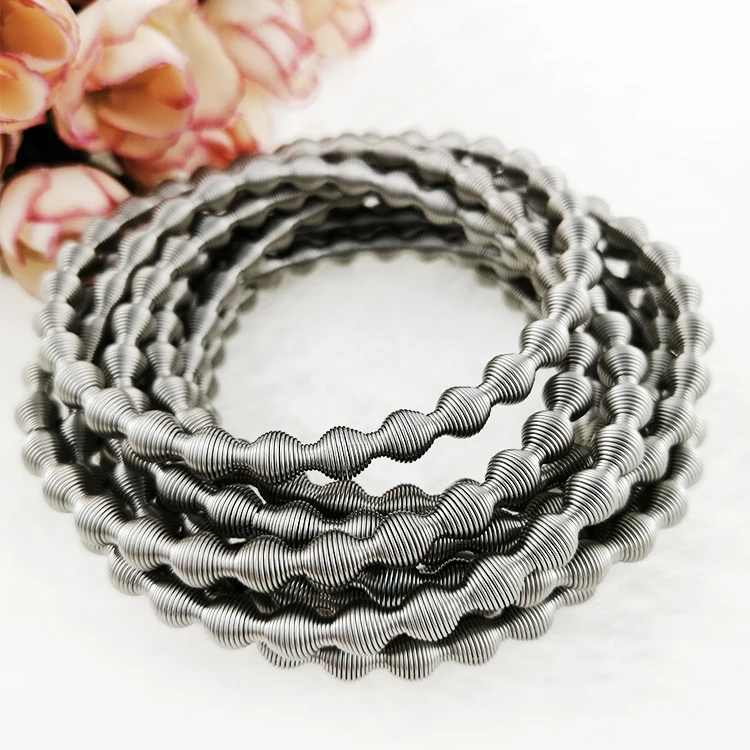 

Wholesale stainless steel accessories women spring bracelet, Gray