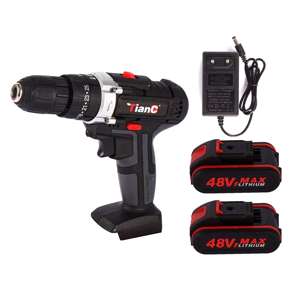 

48VF Two Speed cordless Impact Drill Mini Electric Drill Set with Battery with LED Powertools Electric Drills For Home