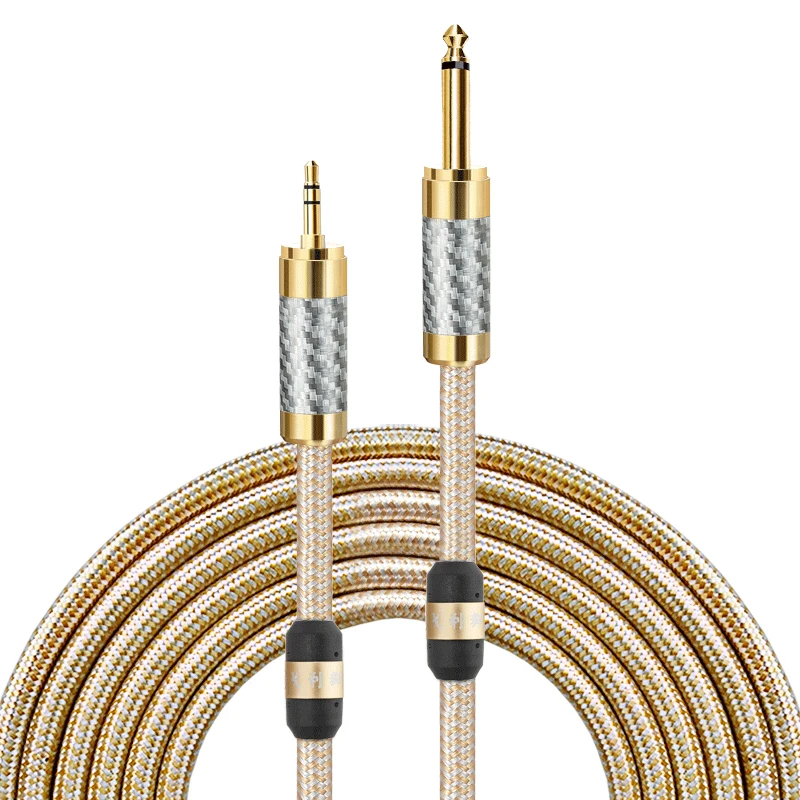 

Hifi Audio Cable 1/8" Mini Jack 3.5 mm to MONO 6.35 mm 1/4" TS Jack Mixing Console PC Headphone Cable Shielded 1M2M3M5M8M