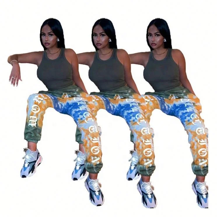 

Newest Design Women Jogger Pants Casual Letter Printed Bottom Ladys Trousers
