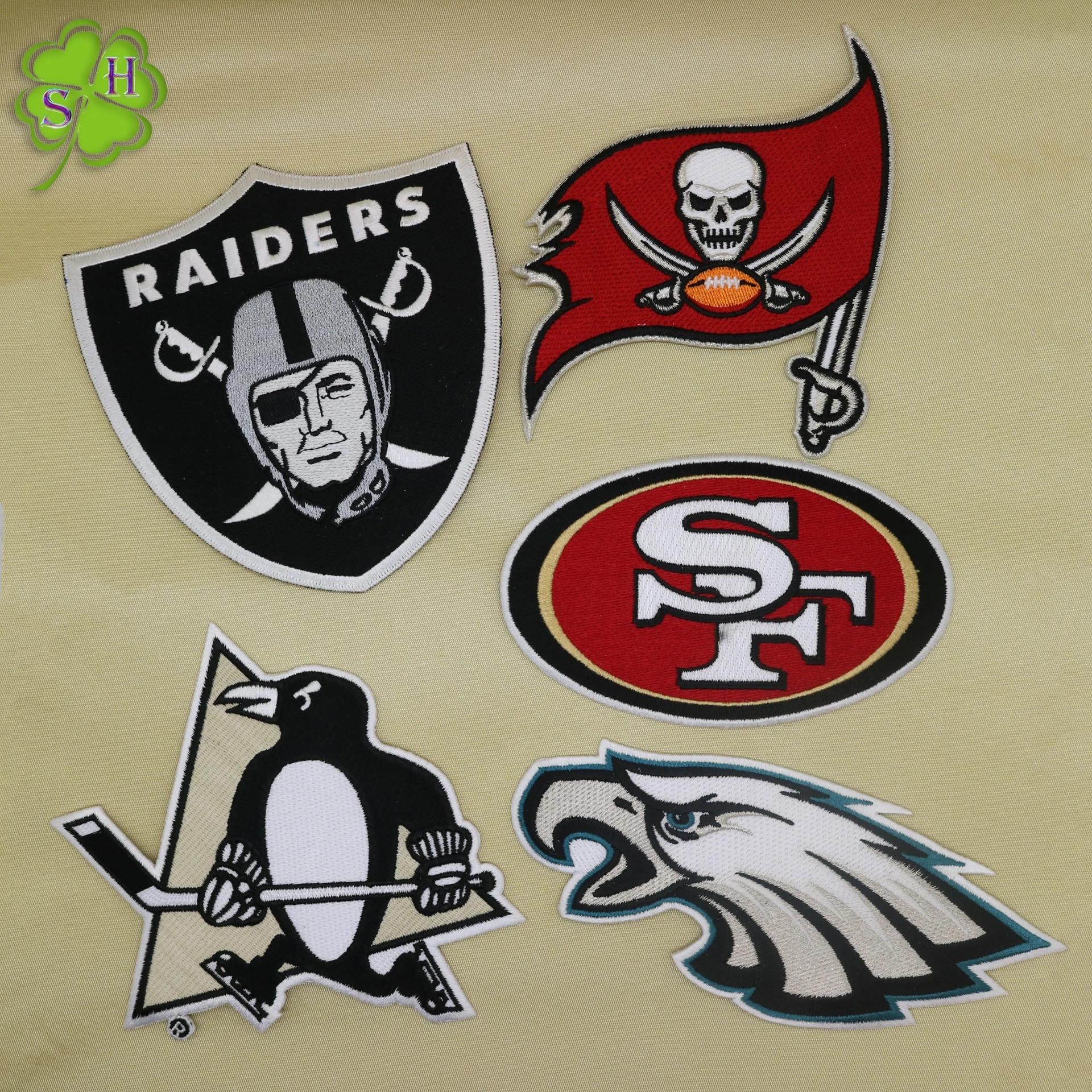 

High-density embroidery NFL series patch Rugby League logo patch, two different sizes of 24.7*10.7cm and 17.7*7.7cm
