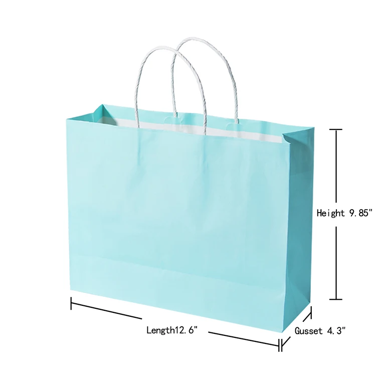 Company Advertisement Printing Clothing Packing Paper Black Shopping Bag with Handle white paper bag