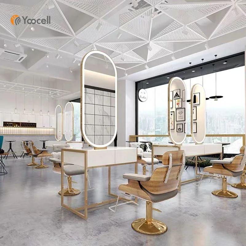 Yoocell New Led Lighting Salon Mirror Station For Hairdressing - Buy ...
